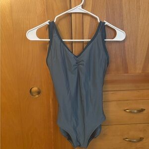 yumiko tiffany blue leotard size medium full front lining